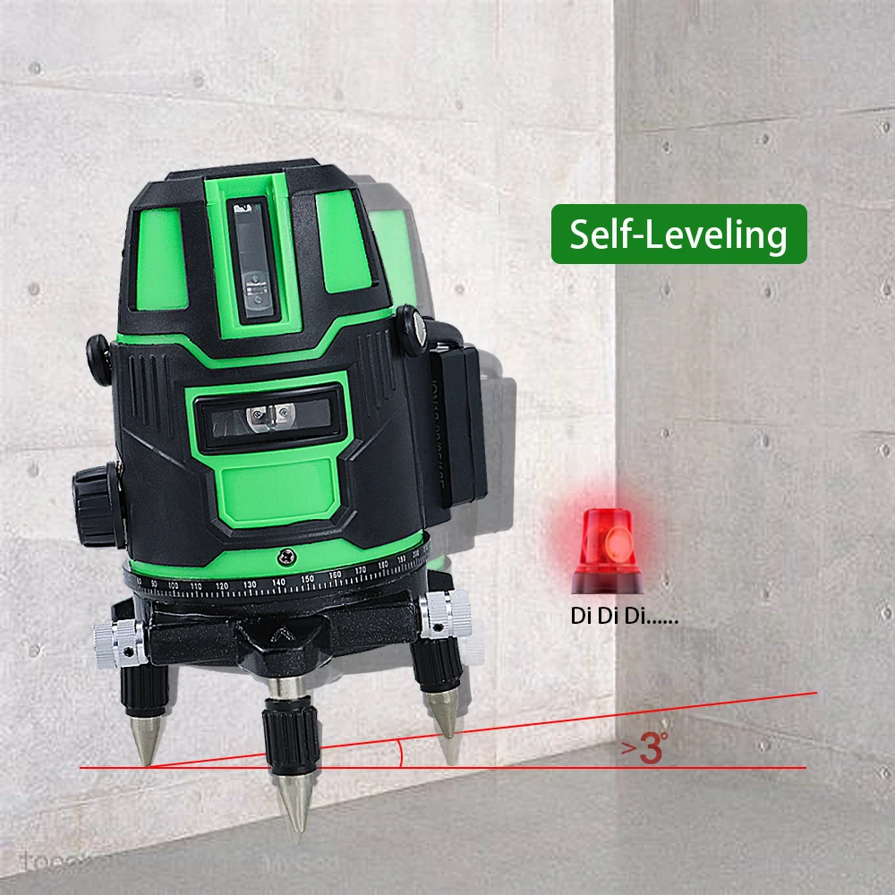 2/3/5 Lines Laser Level Self-leveling Horizontal&Vertical 360 Degree Adjustment Higher Visibility 5 Lines 6 Points Laser Level