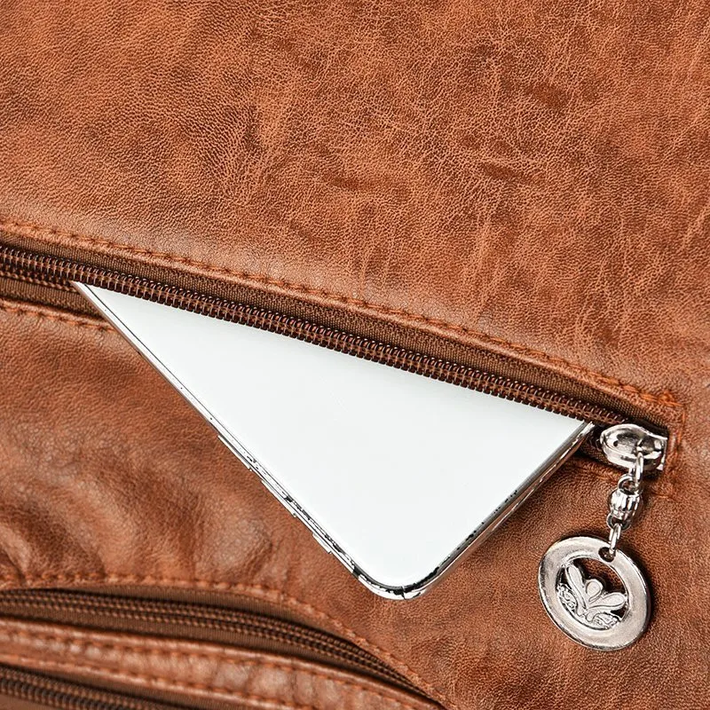 Vintage Frauen Umhängetasche Mode Pu Leder Umhängetasche Designer Geldbörse große Kapazität Handtasche Reisetasche Sack à main – Detail 22