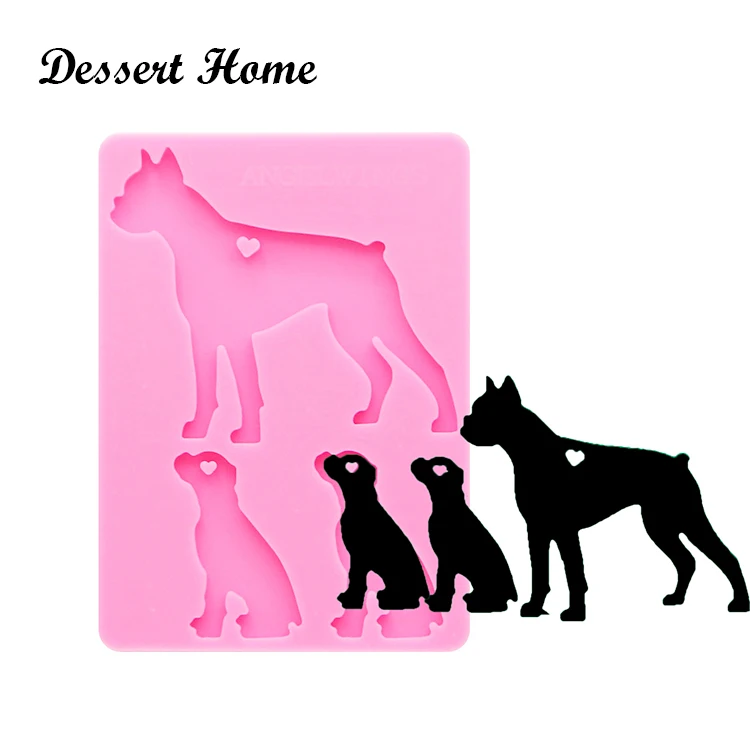 DY0167 Resin Silicone dog family Mold Epoxy Resin Molds For DIY dottie family Keychain Jewelry Making Tools Shining resin moldes