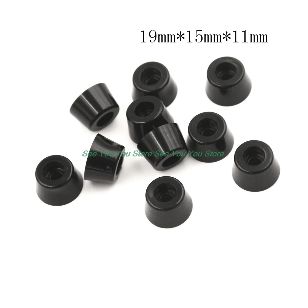 Patas de muebles antideslizantes, 10 piezas, negro, altavoz, gabinete, cama, mesa, caja, almohadilla cónica de goma, protector de suelo, piezas de