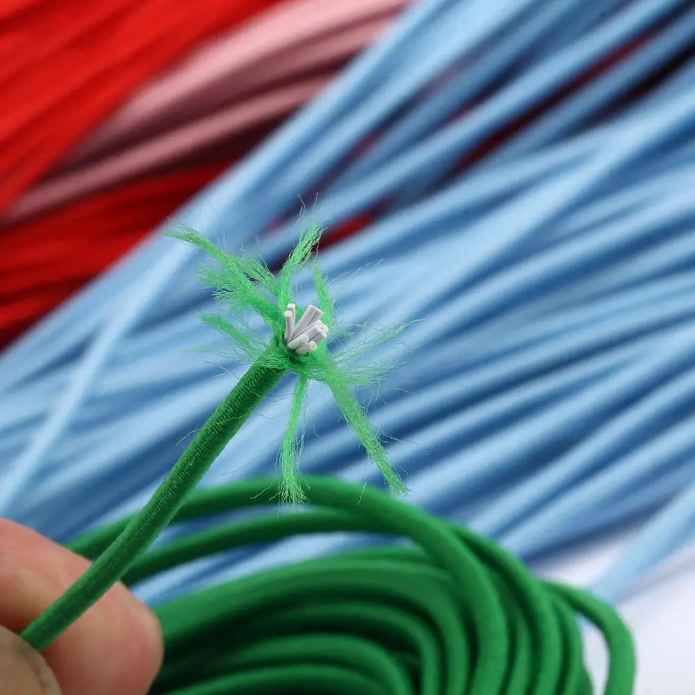 2mm Round Elastic Band Color Elastic Rope Rubber Rope Round Hair Accessories Rubber Band Rope Beaded Elastic Cord Sewing Garment