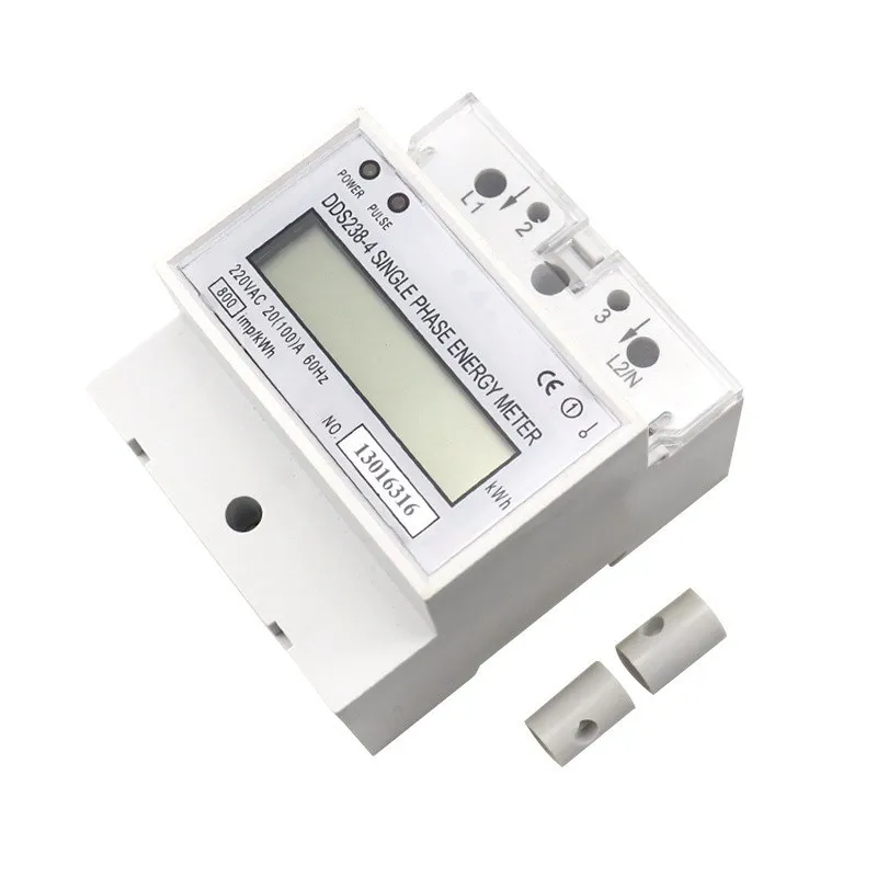 DDS238-4 Single Phase LCD 20~100A 230VAC 50Hz 110VAC 220V 60Hz DIN-rail Kilowatt Hour kwh Energy Mete