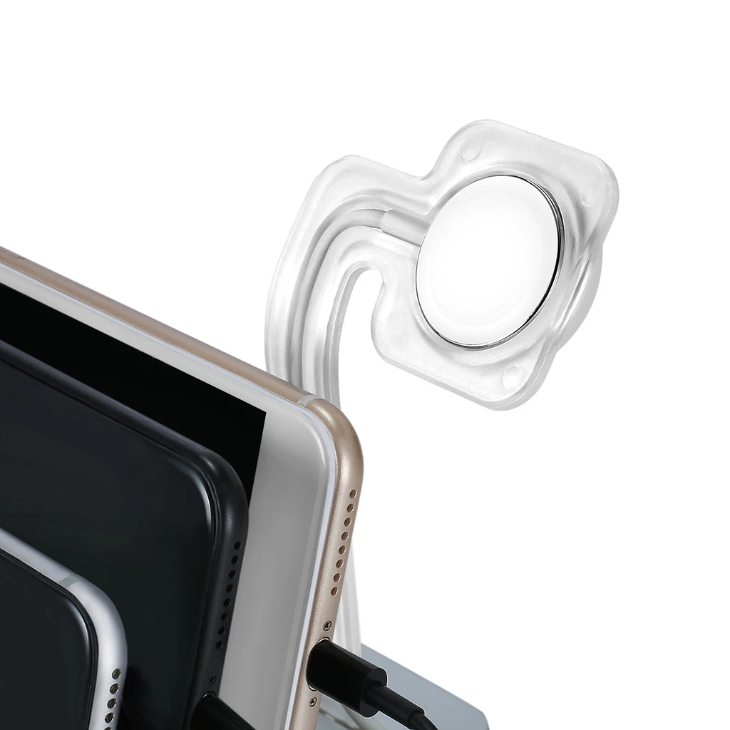 No Buzzer Multi-function Metal USB Charging Station Fast Multi-USB Charger No Buzz LED Charging Station Black/Silver