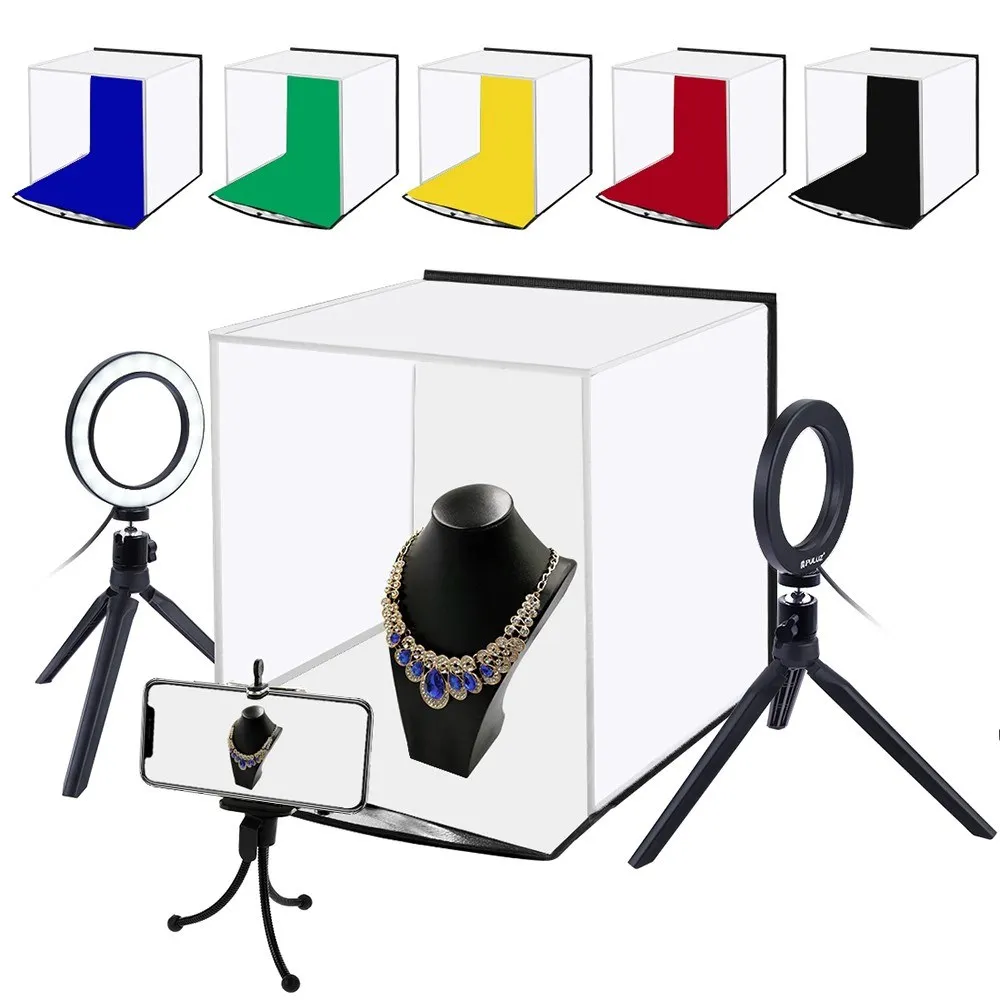 

PULUZ 30*30cm Softbox Light Box Portable Studio LED Photo Lightbox &6 Colors Backdrops For Tabletop Photography LED lighting Box