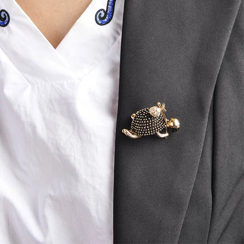 Vintage Style Walking Tortoise Brooch Women Kids Clothes Accessories Crystals Turtle Animal Brooches Suit Corsage Pins
