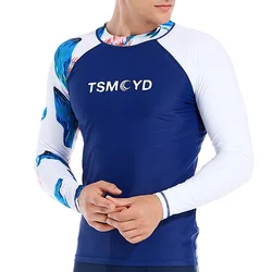 TSMCYD Men UV 50+ Protect Swimwear Long Sleeve Swimsuit Mens Rashguard Surfing Rash Guard Surf Shirt For Swimming Sail Drop Ship