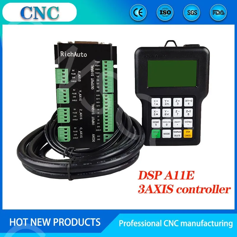 

CNC 3-axis 4-axis controller RichAuto genuine DSP A11E A18 English version CNC engraving machine motion control system