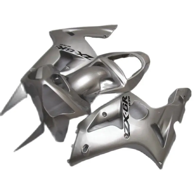 

Silver Lowest Price Injection Molding Bodyworks for Kawasaki Ninja ZX6R fairing kit 2003 2004 fairing set zx6r 03 04 GV14