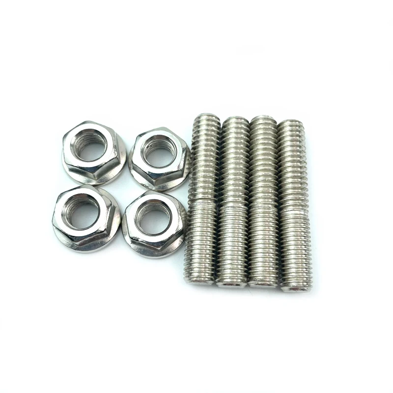 Exhaust Port Studs & Nuts Pipe Butt Bolts Screws Both-Ends Fixing Bolt Screw-In Bolts For Harley XL1200 883 86-17 Big Twin 84-16