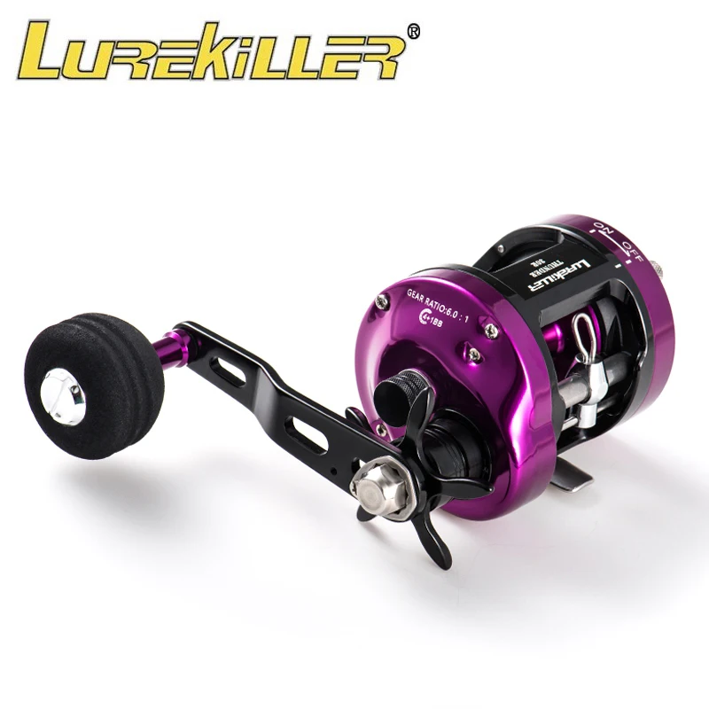 Lurekiller Full Metal slow jigging fishing reel  6.0:1 Speed ratio 12kgs Drag 6+1 BB Saltwater Boat Reel 320G