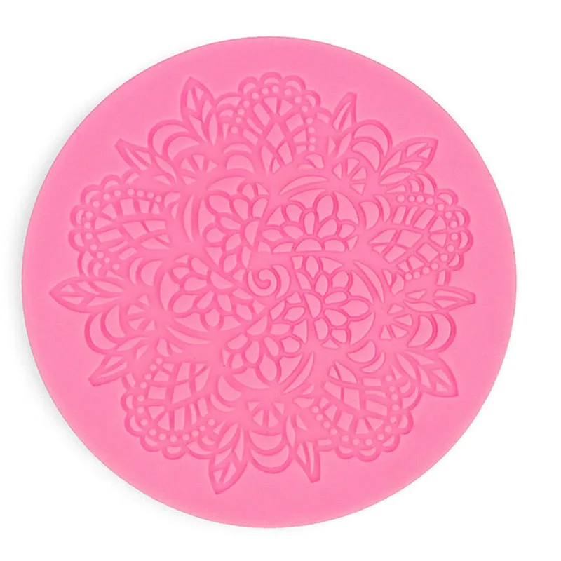 Round Crown Shape Cake Silicone Mat Sugarcraft Fondant Cake Decorating Tools Kitchen Baking Silicone Lace Molds