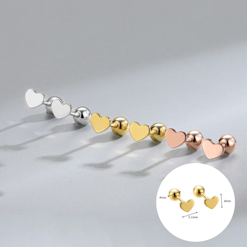 WANTME-pendientes de plata de ley 925 con forma de estrella para mujer, aretes de tuerca con cuentas en espiral, Piercing elegante para fiesta, accesorios de joyería