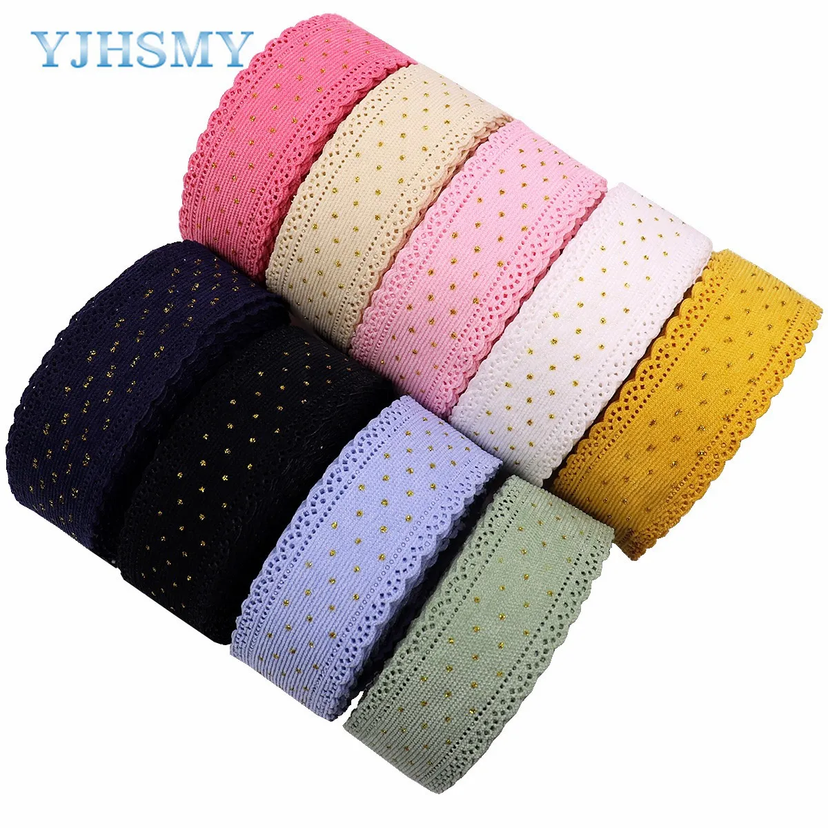 5 Yards Corduroy Lace Ribbon Gold Dots Ribbons 1-1/2\'\' for Sewing Crafts Hair Bow Clip Making Gift Wrapping Accessories Wedding