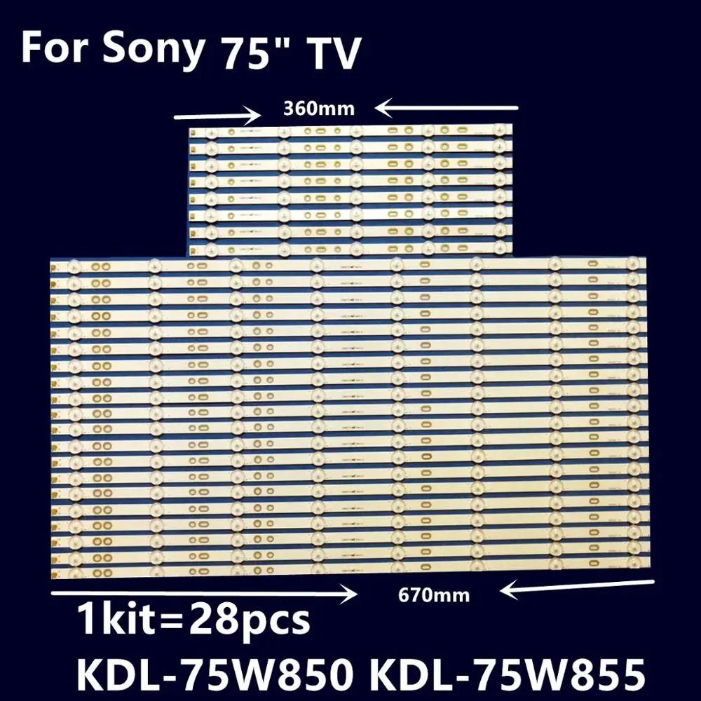 

28pcs LED bar for 750TV07 750TV08 V1 KDL-75W850C KDL-75W855C KDL-75W857C KDL-75W859C KDL-75W809C CX-75S01E02-2B753-0-E-59K-46