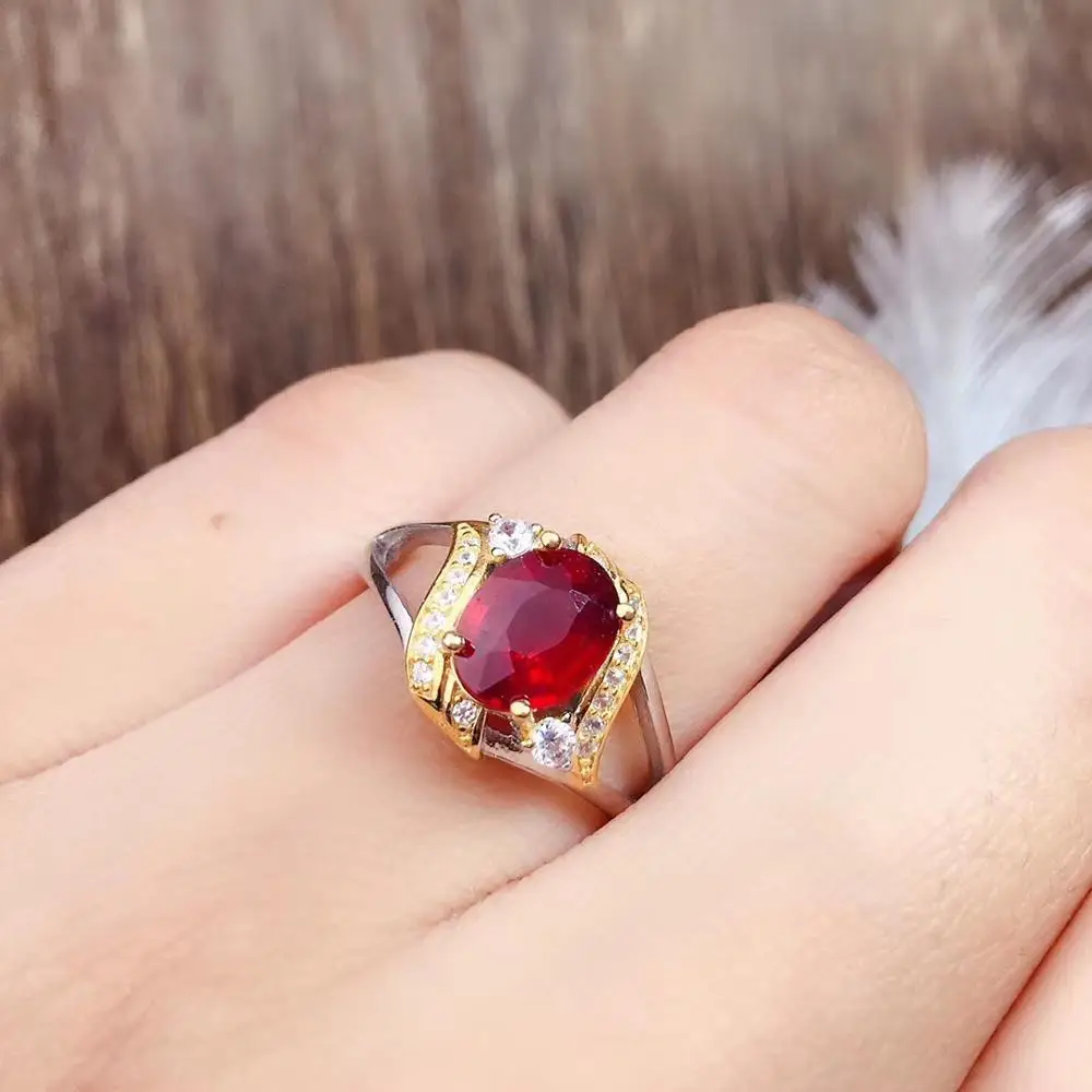 

Wedding Best Gift Genuine Real Ruby Natural And Real Ruby Ring Woman Ring 925 Sliver Ring