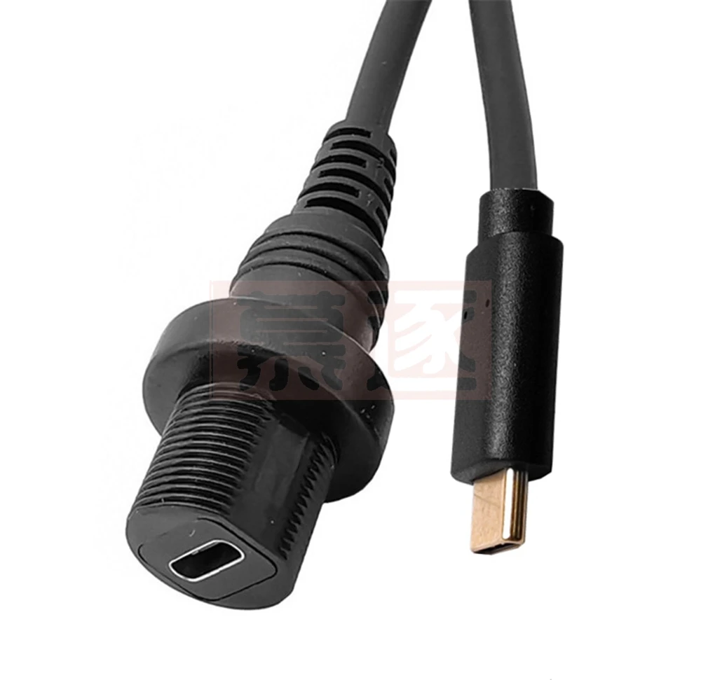 alta-velocidade-10-gb-usb-c-ip67-wasserdichte-kabel-typ-c-31-ip-67-mроnlich-zu-weiblich-painel-de-montagem-wasser-beweis-stecker-erweiterung