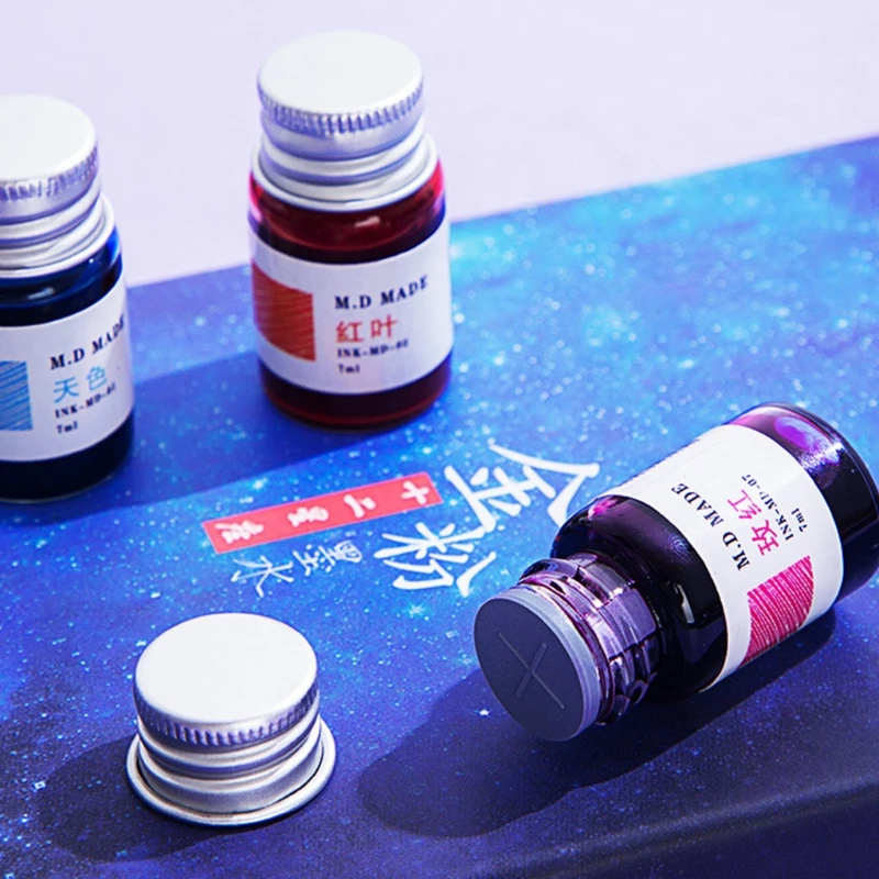 12 Colors Calligraphy Pen Ink 12 Constellation Ink Gold Powder Glass Dip Pen Inks Fountain Pen Writing Signature Artistic Ink
