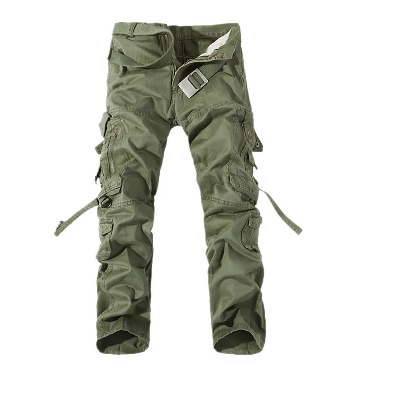 Men Cargo Pants  Mens Cotton ArmyGreen Khaki Pants Male Military Overall Outdoors Tactical Pants Trousers Pantalon Hombre