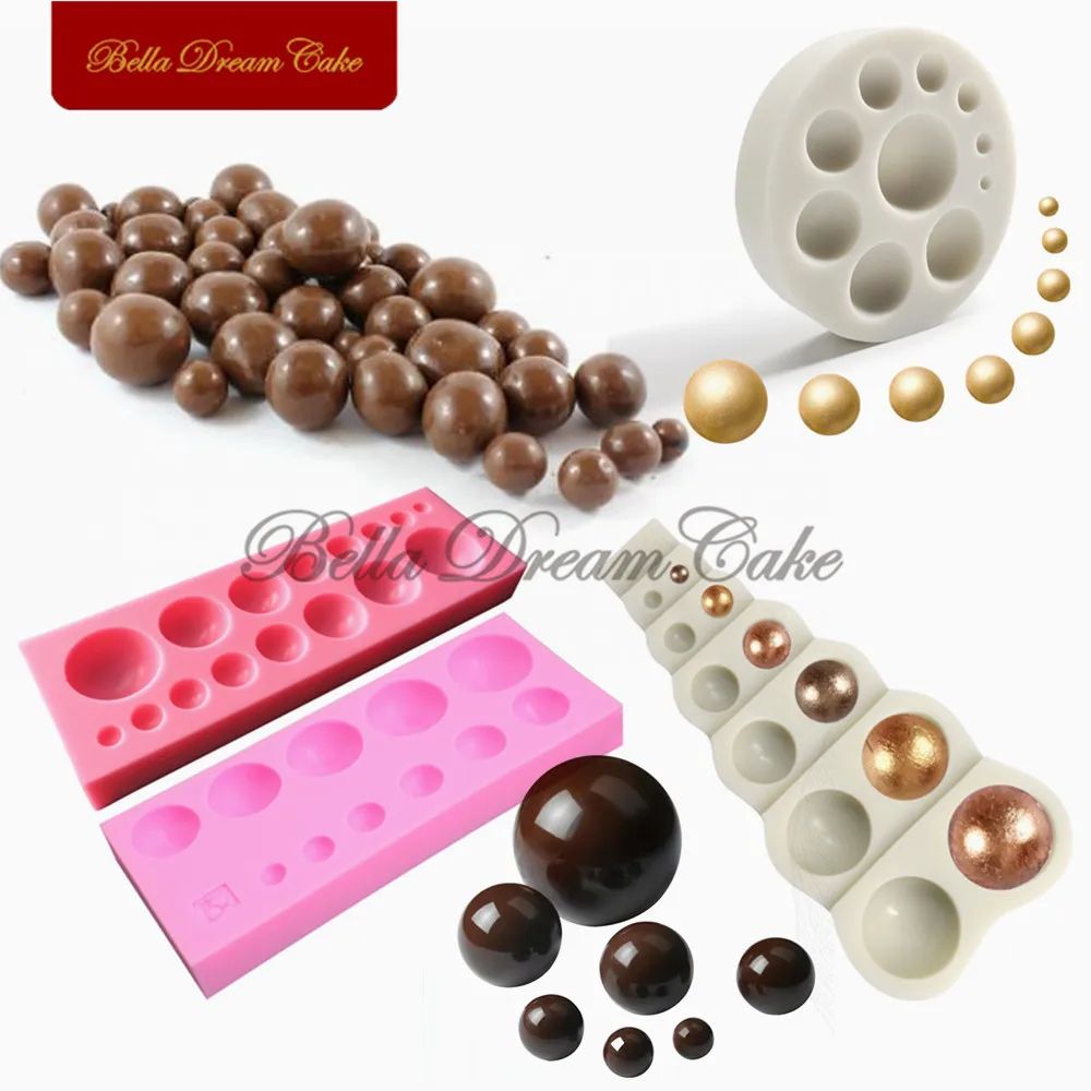 Multi Size Chocolate Bubble Ball Design Silicone Mold Fondant Sugarcraft Mould DIY Gumpaste Moulds Cake Decorating Tool Bakeware