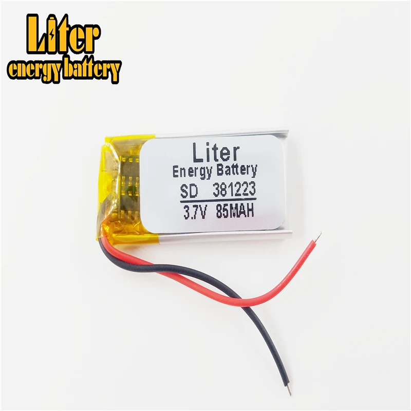 381223 3.7V lithium polymer battery 381223 85mah MP3 MP4 MP5 Bluetooth headset