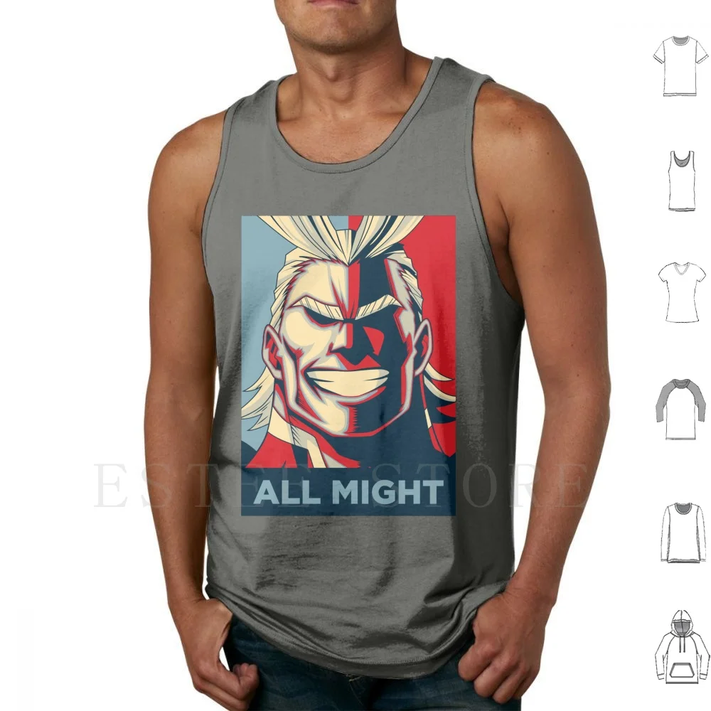 All Might Retro Tank Tops Vest Sleeveless Anime All Might Cool Hero Memesrus