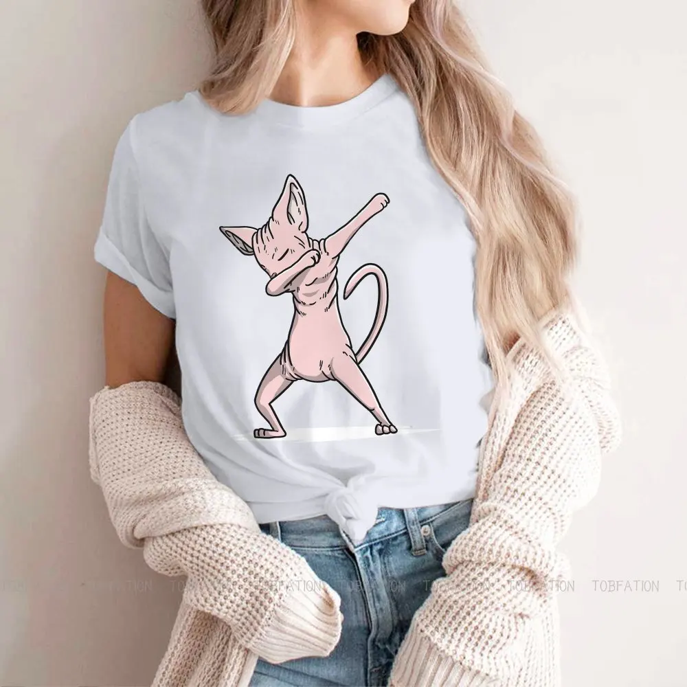 Funny Dabbing Women Tshirts Canadian Sphynx Cat Gothic Vintage Female Clothing Cotton Graphic Clothes