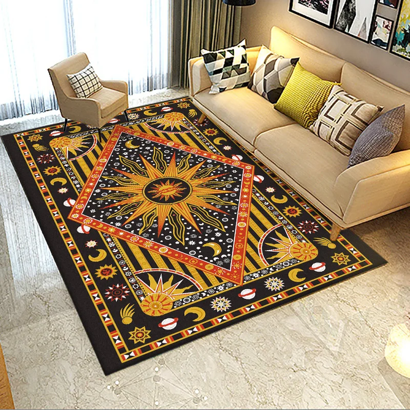 

Retro National style 3D Printed carpets For Living Room Bedroom Area Rugs Sun/star/moon Pattern Carpet Modern Home Floor Mat/Rug