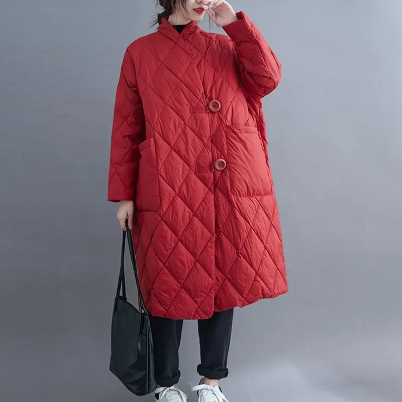 Plus Size 8XL 120kg Winter Women Long Jacket Warm Lady Lightweight Coat Oversized Puffer Parkas Wadded Down Jackets