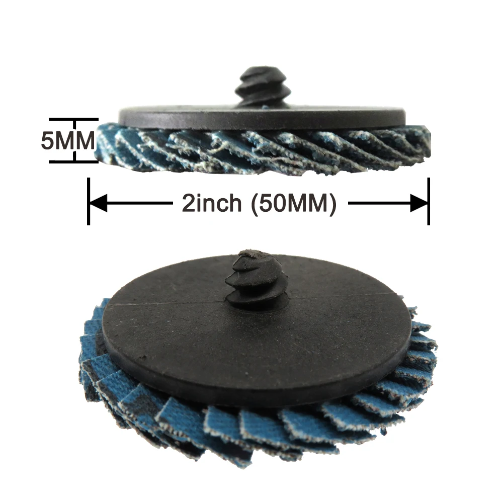 11pcs Flap Disc 2" 50mm Sanding Disk for Roll Lock 40 Grit Abrasive Tools Fits Polishing Metal Iron Rust Removal