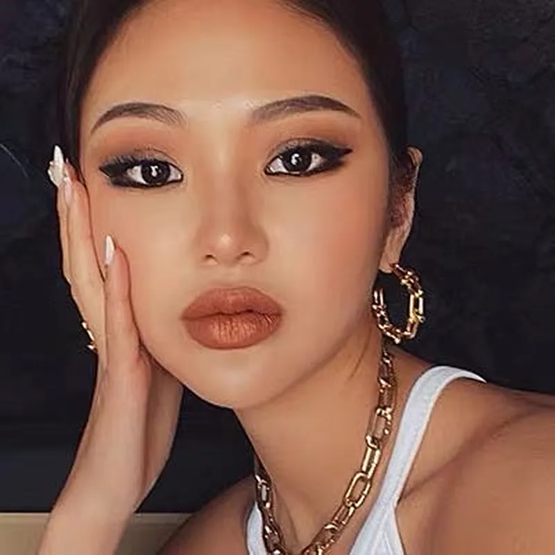 Women Vintage Hoop Earrings Metal U Shape Chain Hoops Punk Earrings for Women Gothic Jewelry Gold Circle Earring Hyeperbole