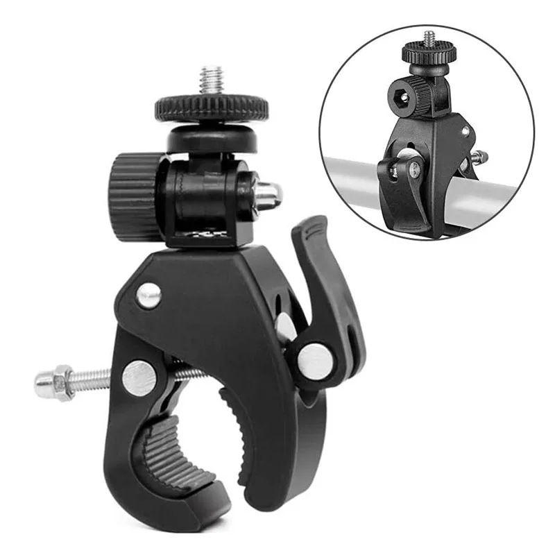 KFFTWWX for Gopro Hero 13 12 11 10 9 8 7 6 5 4 Session Black Bicycle Motorcycle Handlebar Degree Tripod Mount SJCAM Accessories