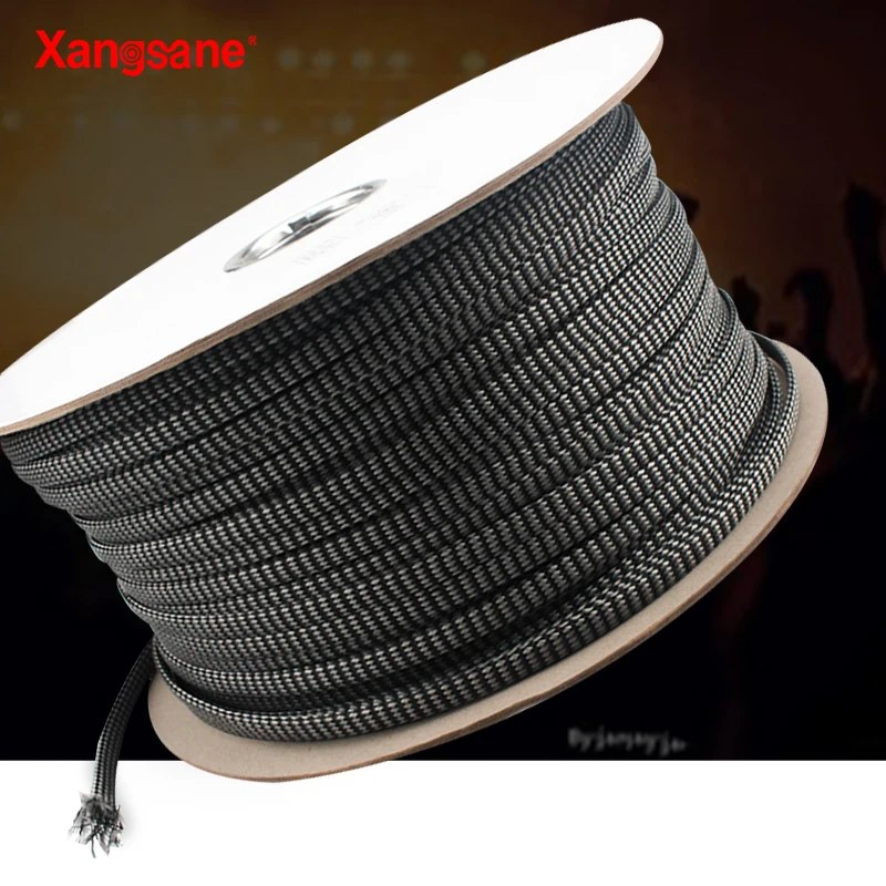 Nylon acolchoado Shock Absorber Net, Cabo de alimentação de áudio blindado, Cabo de sinal do cabo do altifalante, 20m