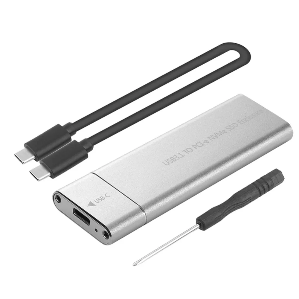 Estojo adaptador de unidade de estado sólido para NVMe, SSD 2280, 10Gbps, USB 3.1, Gen2 para M.2, NVME, NGFF, PCIe, SSD, M-Key para o tipo C