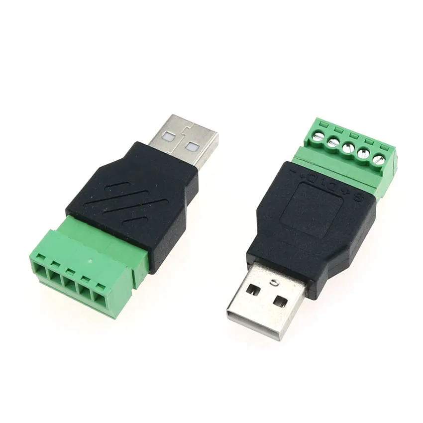 1PC USB อะแดปเตอร์ USB หญิงถึงขั้วต่อสกรูปลั๊ก USB Shield ปลั๊กคอนเนคเตอร์แจ็ค USB 2.0หญิงสกรู terminal