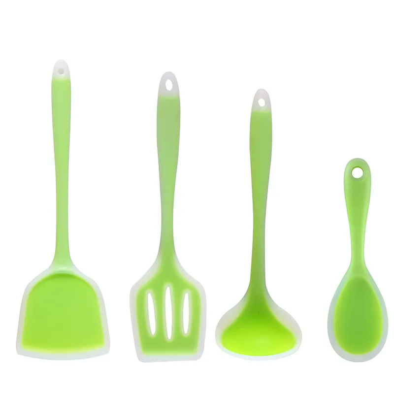 4pcs Silicone Kitchen Cooking Tools Premium Silicone Utensils Set Spatula Soup Spoon Non-stick Shovel Cooking Utensil Set