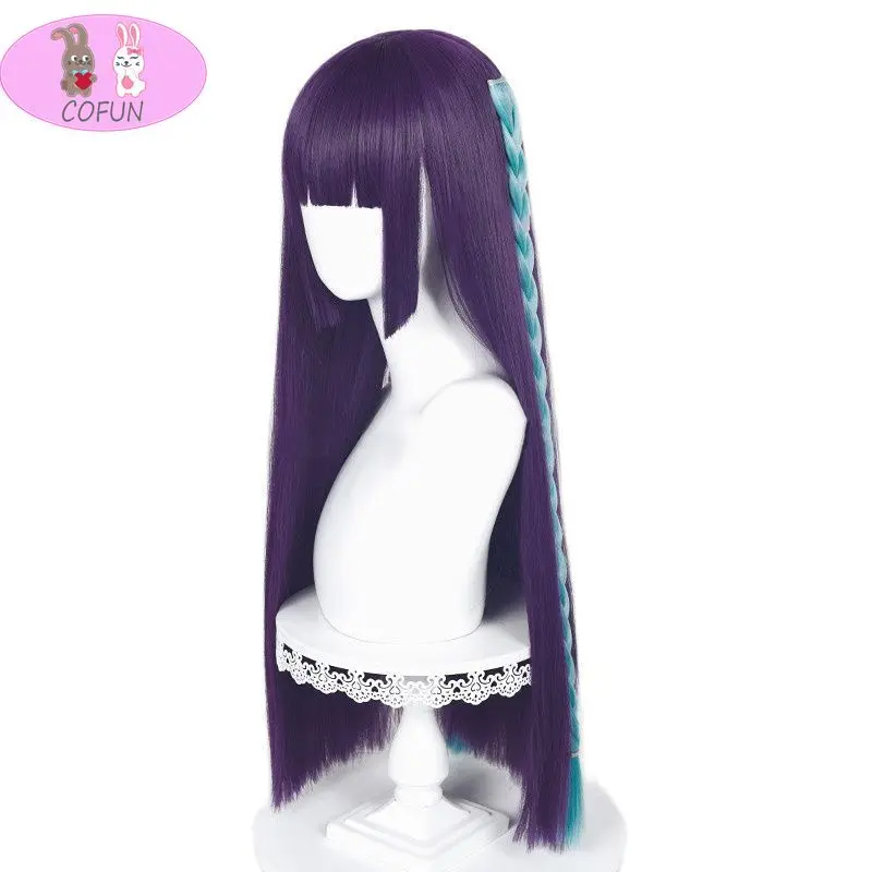 Yun Jin Cosplay Wig Game Genshin Impact Yunjin 75cm Long Straight Fake Hair with Clip Braids Halloween Party Role Play