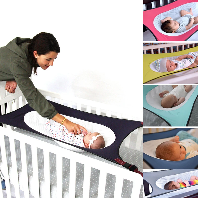 

Infant Baby Hammock Newborn Kid Sleeping Bed Safe Detachable Baby Cot Crib Swing Elastic Adjustable Net Bumpers In the Crib