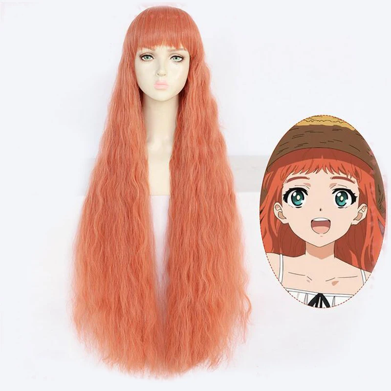 

Furiru Long Curly Wig Cosplay Costume Heat Resistant Synthetic Hair WONDER EGG PRIORITY Women Wigs