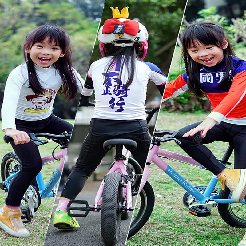 RJYC 2022 Summer Quick Dry Cycling Jersey Parallel Car Sports Clothing Suit For Girls Breathable Bicycle Tracksuit For Children