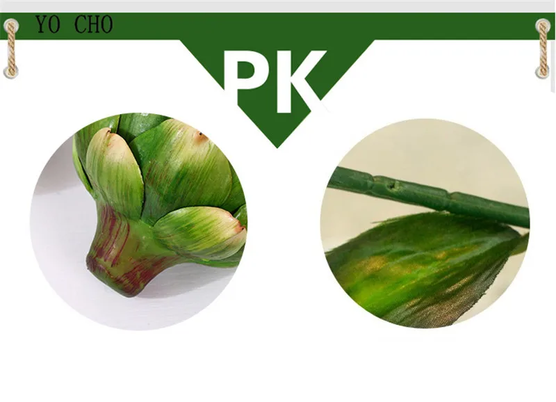 YO CHO Künstliche Artischocke aus Kunststoff, Obst, Artischocke für Küche, Zuhause, Kunstdekoration, Tischdekoration, künstliche Pflanze – Detail 11