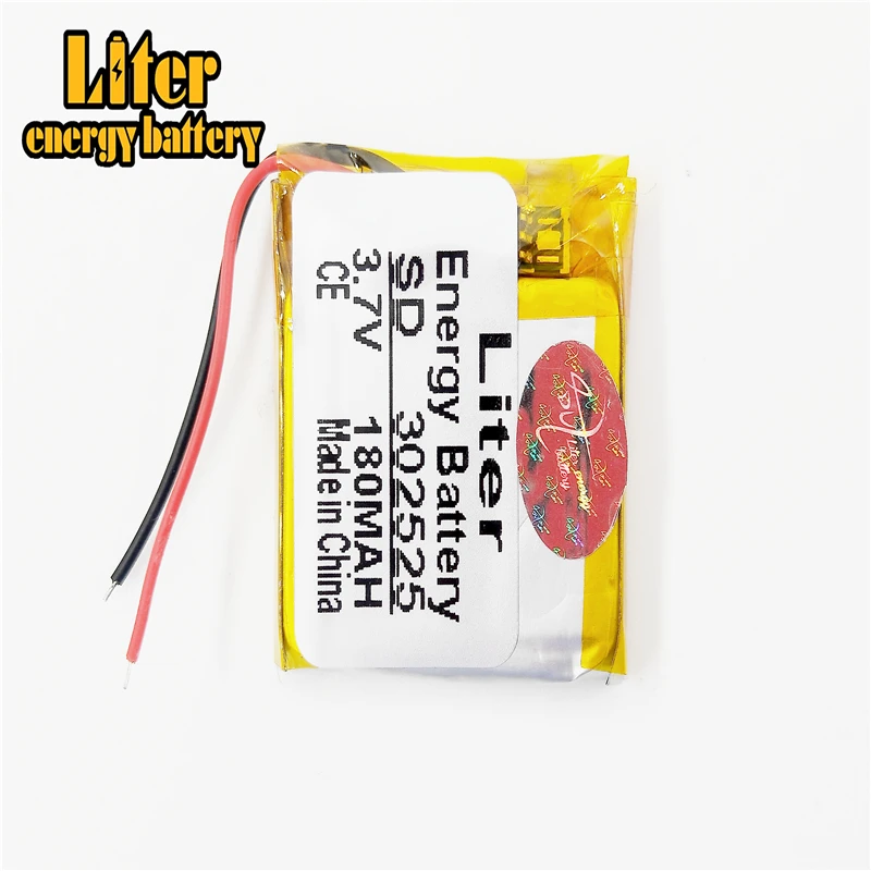 3.7V 180mAh 302525 Polymer lithium ion / Li-ion battery for MP3 player navigator Speaker Power bank DVD GPS VR DVR MP4