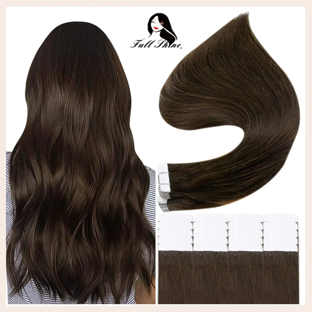 Full Shine Fashion Tape Hair Extensions 100% Real Human Hair 26