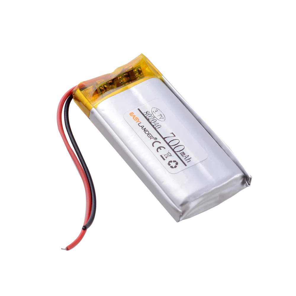 充電式リチウムイオンポリマー電池,082040バッテリー,3.7v,700mah,802040, 1セットあたり10個