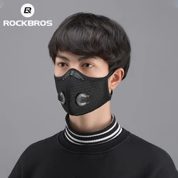 ROCKBROS Cycling Face Mask Filter PM2.5 Anit-fog Breathable Dustproof Bicycle Respirator Sport Protection Dust Mask Anti-droplet