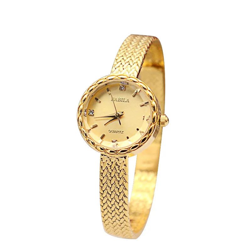 INS Small Gold Watch  Fashion Ladies Watch Retro British Style Japanese Movement Wheat Ear Edge Watch