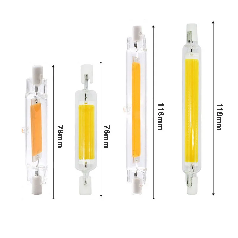 

High Power LED R7s COB Glass Tube 78mm 118mm J78 J118 COB Light Bulb 15W 20W 30W 40W AC220V 230V 240V Home Replace Halogen Lamp