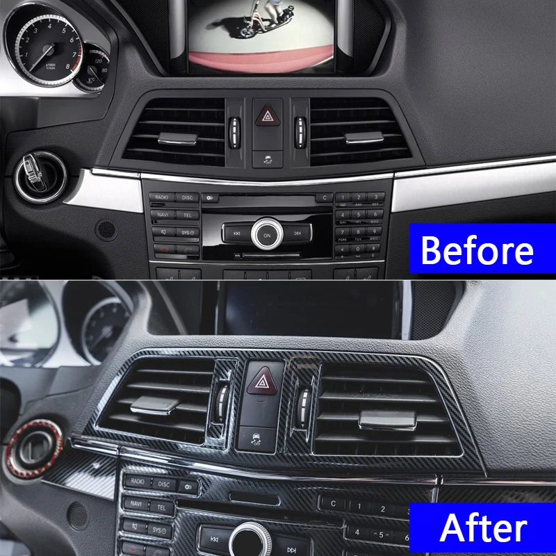 Car Center Console Air Conditioning Outlet Frame Sticker Trim For Mercedes Benz E Class Coupe W207 C207 2009-2013 Warning Light