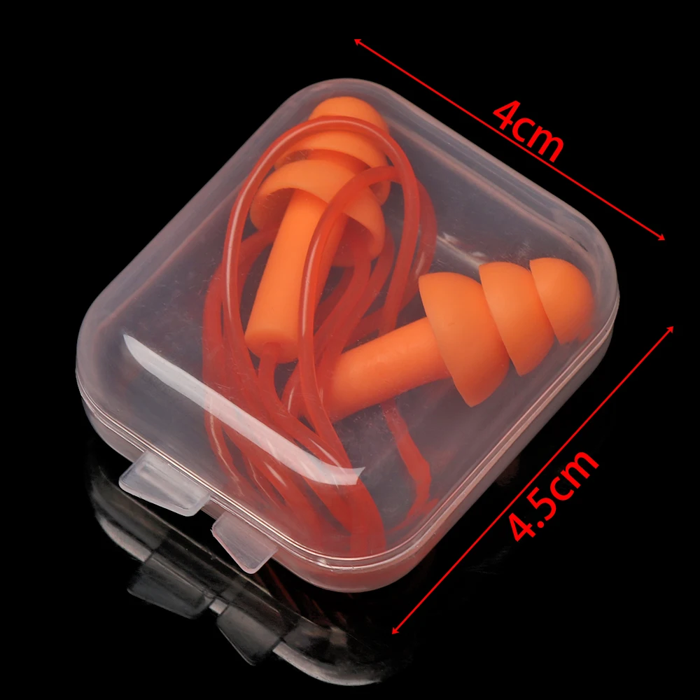 سدادات أذن من السيليكون الناعم بحبل ، الرياضات المائية ، الحماية من السمع ، سدادات أذن للحد من الضوضاء ، إكسسوارات حمام السباحة ، زوج واحد