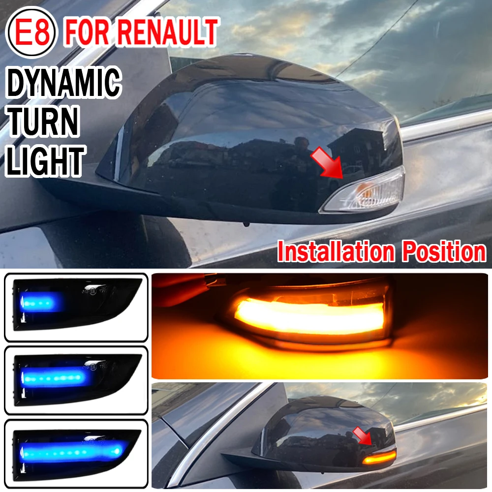 For Renault Megane MK3 Laguna III Stage Grand Scenic III Fluence Latitude Lagoon Dynamic Turn Signal LED Side Mirror light