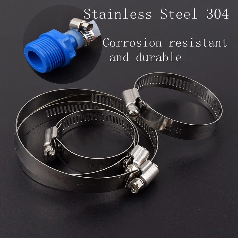 2-10pcs/set all size Stainless Steel 304 Worm Drive high qulity Hose Clamp - Fuel Pipe Tube Clips water